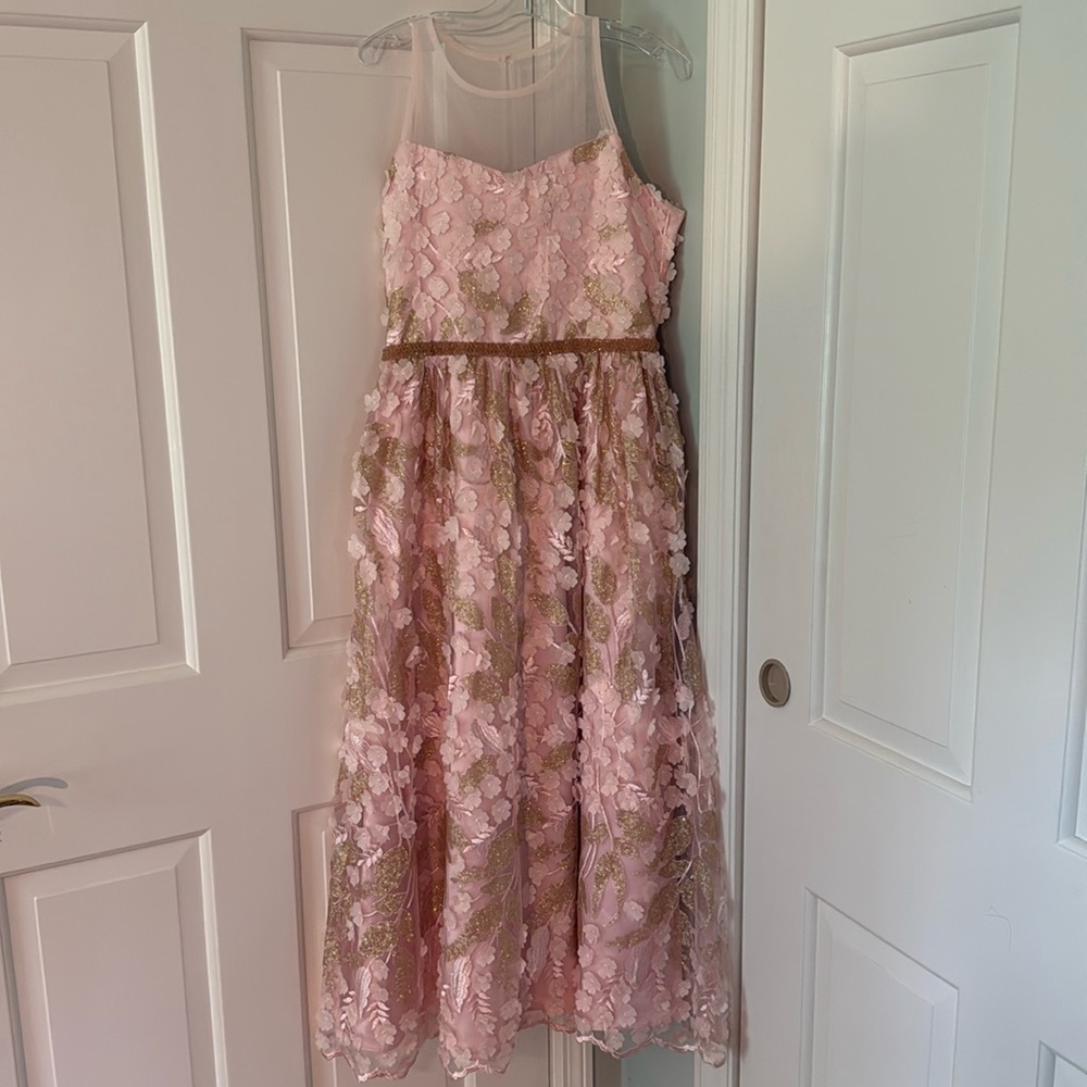 Chantilly Place Girls Blush Dress, Sz 16
